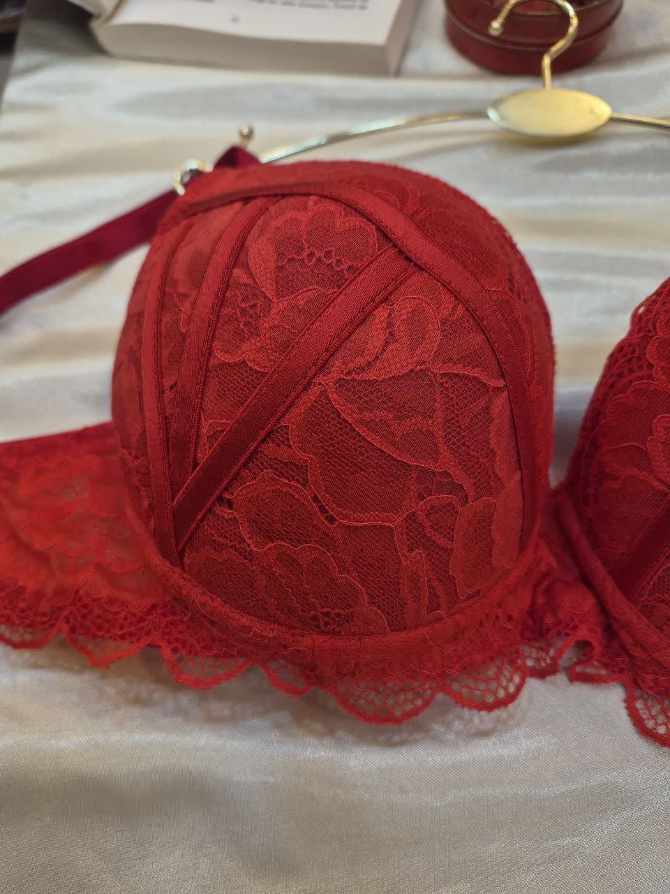 Ateş Kırmızısı Dolgulu Sütyen Takımı 412