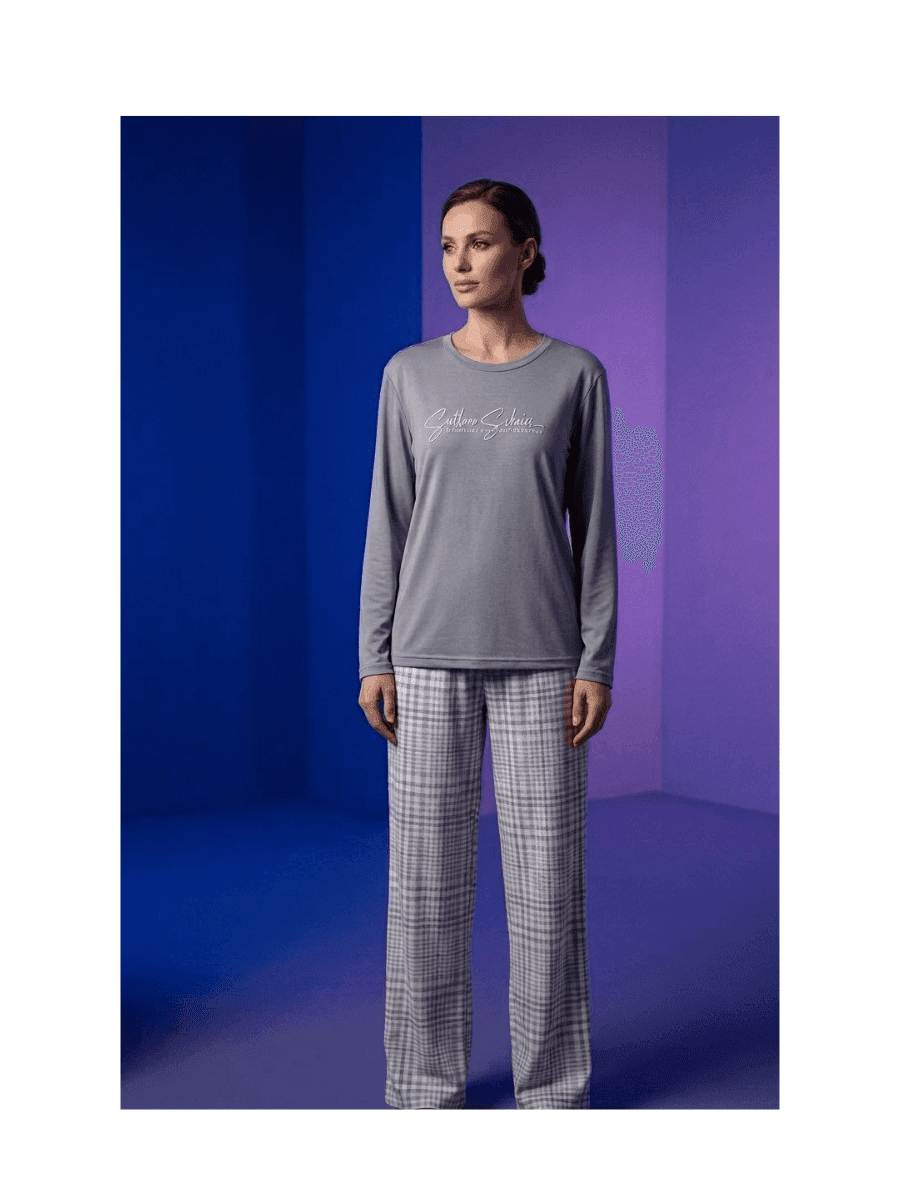 Soft Touch Ekose Desenli Kadın Pijama Takımı