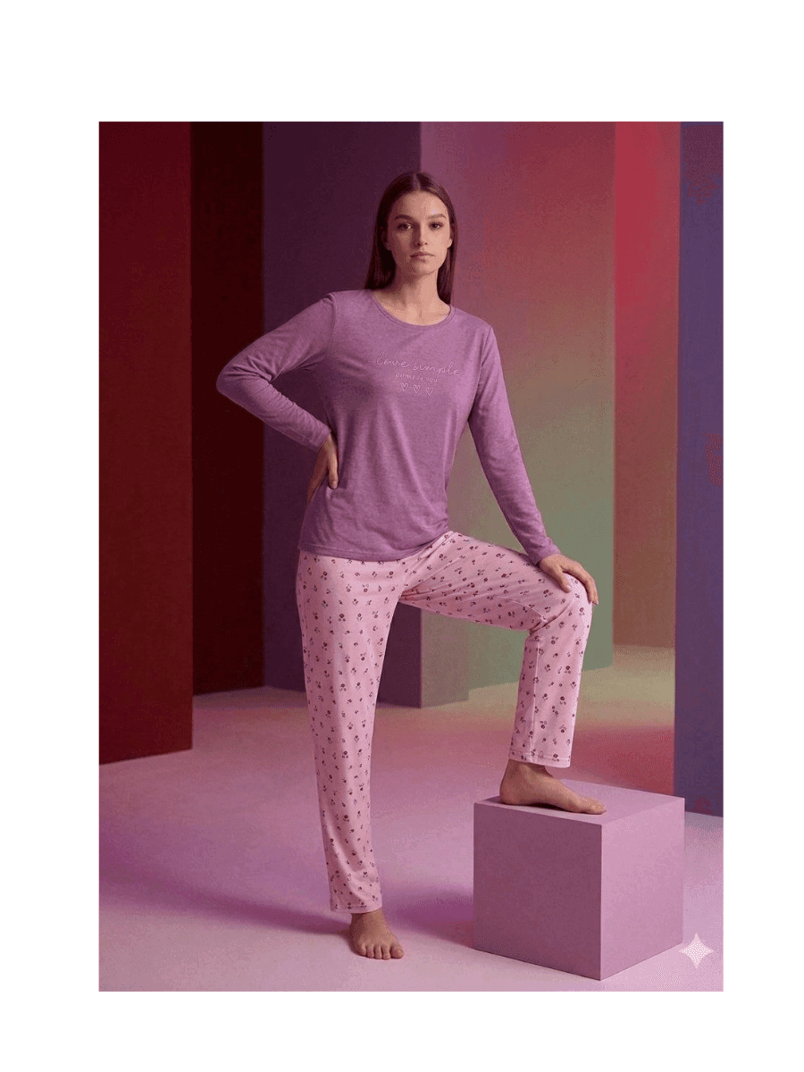 Soft Touch Desenli Kadın Pijama Takımı