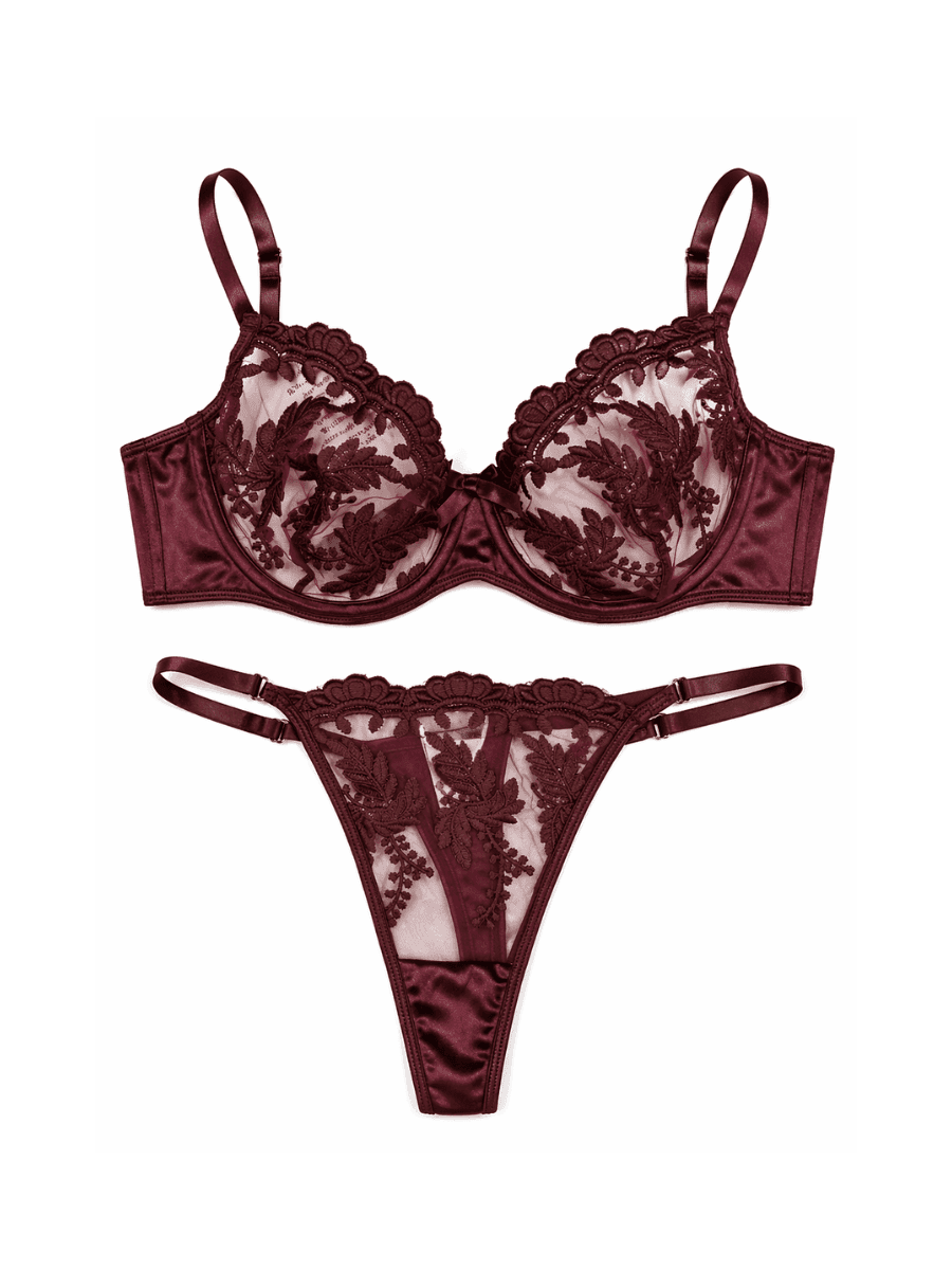 Aphrodite Noir Saten & Dantel Takım