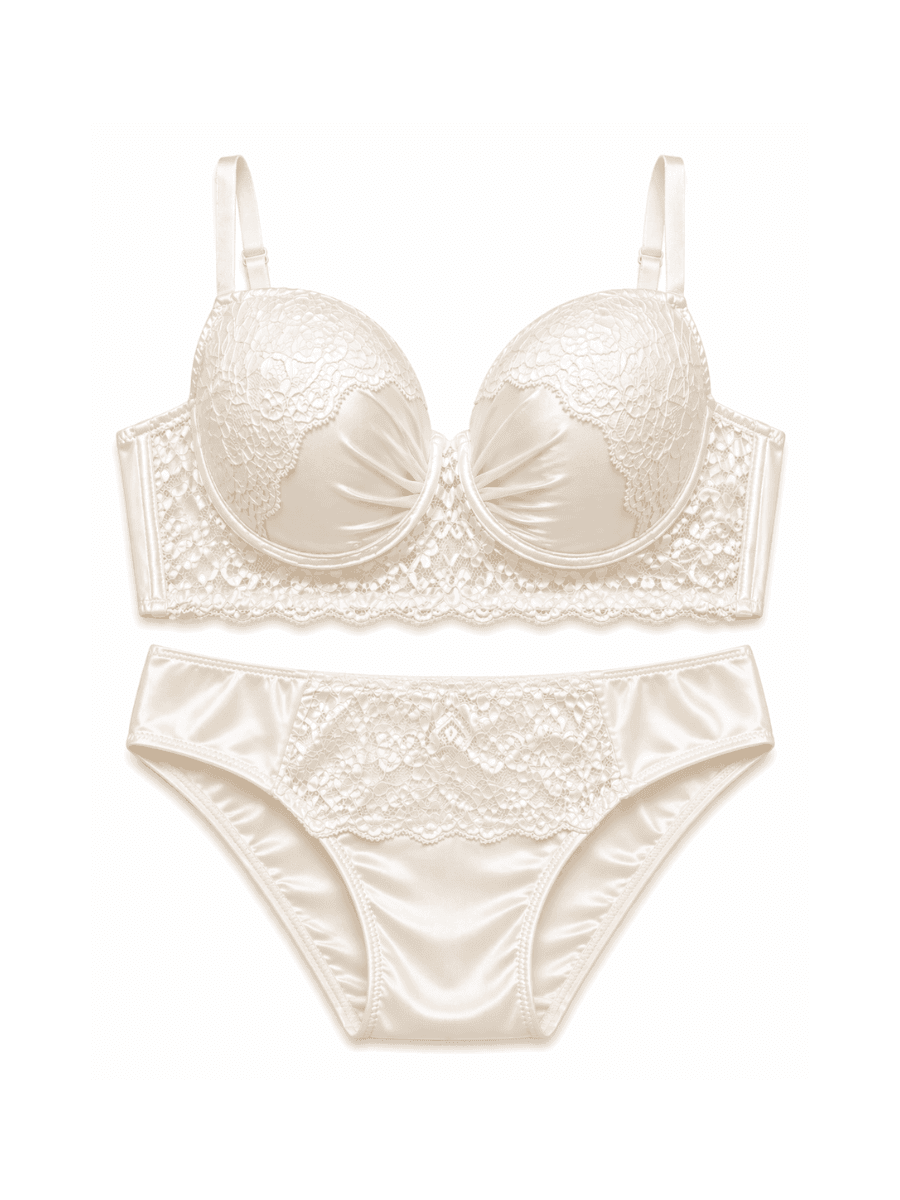 Ekru Pearl Dream Yarı Push-Up Dantel Takım