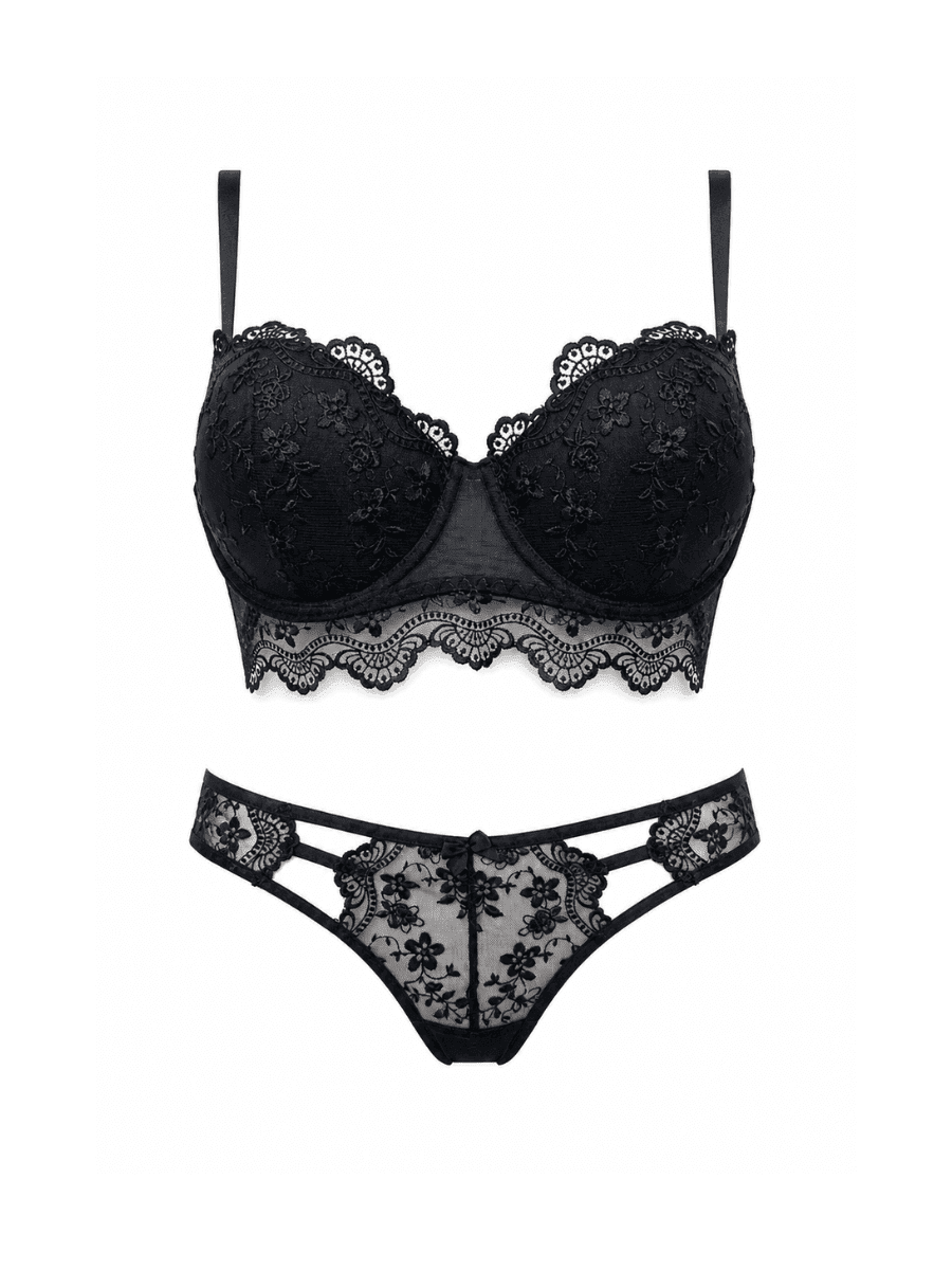 Midnight Elegance — Push-Up Dantelli Şık Takım