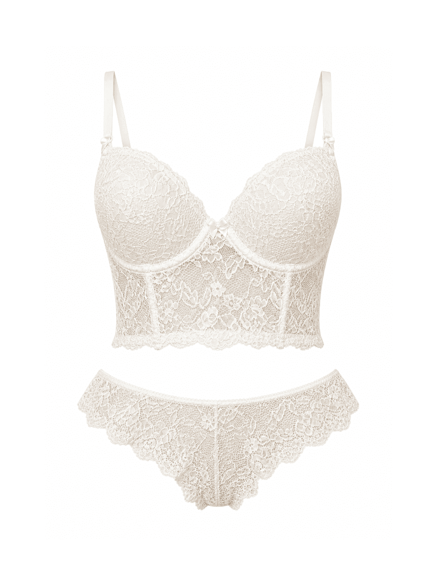 Ivory Lace Corset Set — Zarafetin ve Cazibenin Buluşması